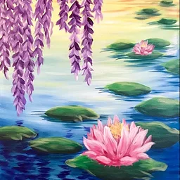 Ruskin Paint and Wine – Water Lilies and Willow