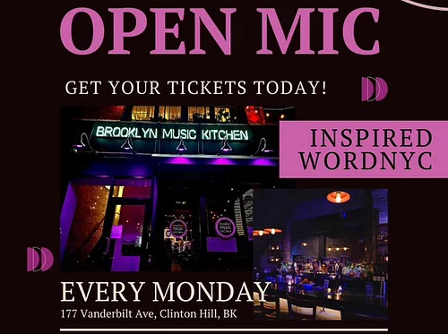 InspiredWordNYC Presents – EVERY Monday, Open Mic – Music / Poetry / Comedy