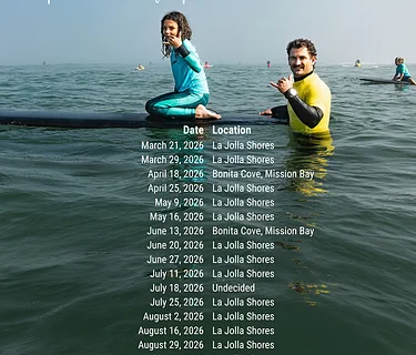2026 Surf Therapy Camp Schedule
