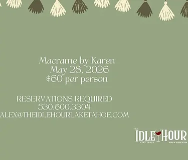 Craft & Sip Macrame by Karen at the Idle Hour