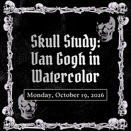 Skull Study: Van Gogh in Watercolor