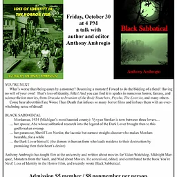 Anthony Amrogio author talk -perfectly themed for Halloween time!