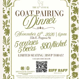 12th Annual Goat & Beer Pairing Dinner
