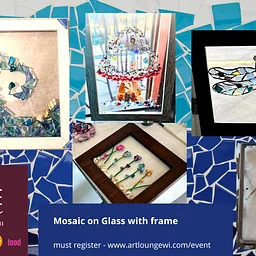 Mosaics on glass with frame
