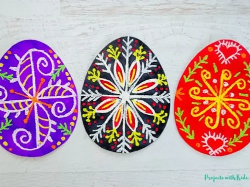 Sunday Fun Day: Crayon and Watercolor Pysanky