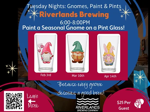 Paint an Easter Bunny Gnome on a Pint Glass Class!