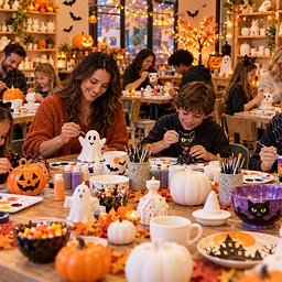 🎃👻 Halloween Pottery Night: Pick, Paint & Treat! 🎨🍬