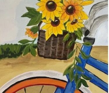 Drop-In Workshop: Watercolor Flower Bike Basket