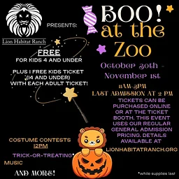 Boo at the Zoo with the Lion Habitat Ranch