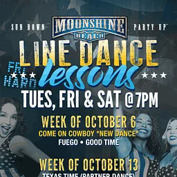 Line Dance Lessons at Moonshine Beach