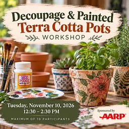Decoupage & Painted Terra Cotta Pots Workshop