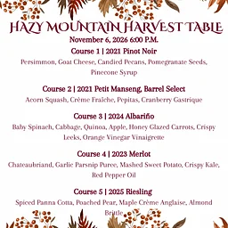 Hazy Mountain Harvest Table