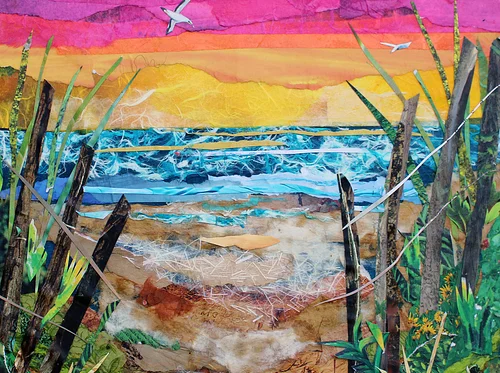 Beach Collage with Li Newton