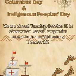 Library Closed – Columbus Day & Indigenous Peoples’ Day