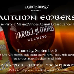 Autumn Embers Can Release Party / Making Strides Against Cancer Fundraiser ( Saturday, September 5th )
