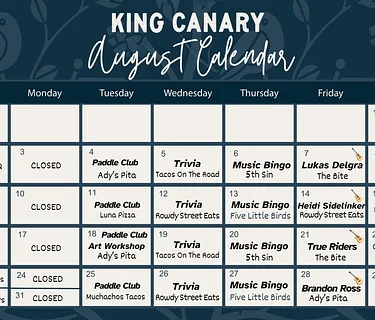 August Events Calendar