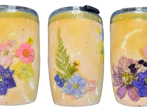 Resin Tumbler with Flowers Art Class | Grace Noel Art