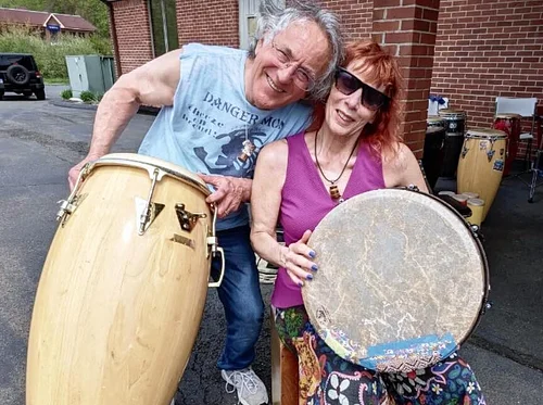 Drum Circle With Dangermon and Conga Girl