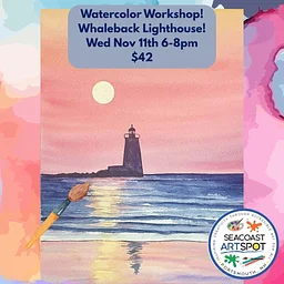 Watercolor Workshop: Whaleback lighthouse! $42