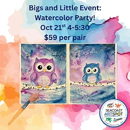 Bigs and Littles Art Class: Watercolor Paint Party! $59