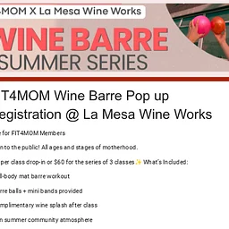 Fit 4 Mom Wine Barre Pop Up