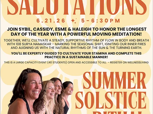 Summer Solstice Ritual: 108 Sun Salutations Practice – LARGE CAPACITY: 40