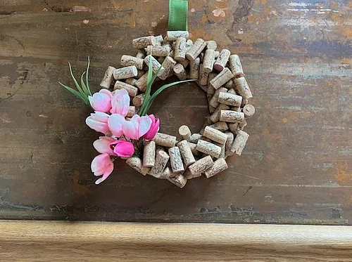 Spring Cork Wreath class at The Vineyard at Hershey