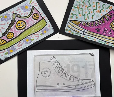 Library Activity: Gelli Plate Printing: Sneakers
