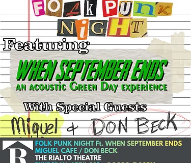 FOLK PUNK NIGHT Ft. When September Ends / Miguel Cafe' / Don Beck - 04/30/2026