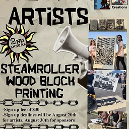 LTEmbers Steamroller Wood Block Printing Party