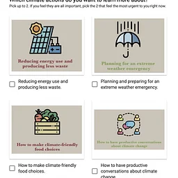 Which climate topic is most important to you?