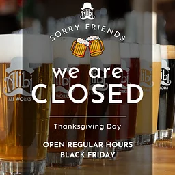 Alibi Pubs Closed. Happy Thanksgiving!