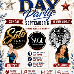 SOTO BAND & LEATHER AND LACE. LIVE. SUN SEP 6TH