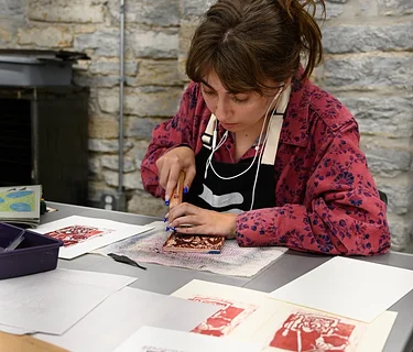 Multicolor Woodcut Printmaking 