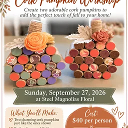Cork Workshop * Cork Pumpkins Set of 2 * Sept. 27th at 12pm