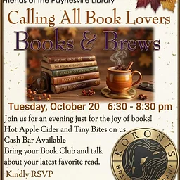 Books & Brews- Friends of the Paynesville Library Event!