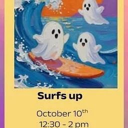 Kids Paint class - "surfs up"