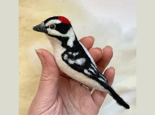 Needle Felting: Bird of the Month: Downy Woodpecker with Erin Carlson