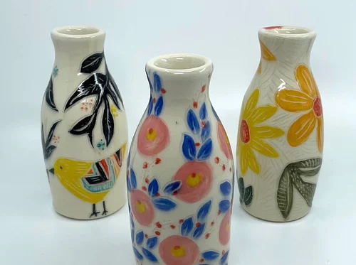 (SOLD OUT) Craft and Cocktails Workshop: Carve and Paint a Ceramic Vase with Kim Burnham