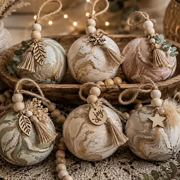 Boho Bliss: Marblized Ornaments