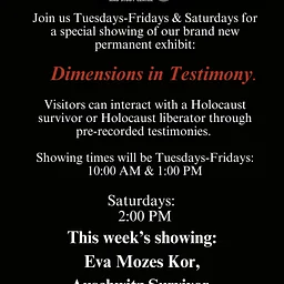 Dimensions in Testimony: Eva Mozes Kor