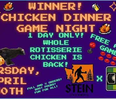 Winner Chicken Dinner & Arcade Games Night