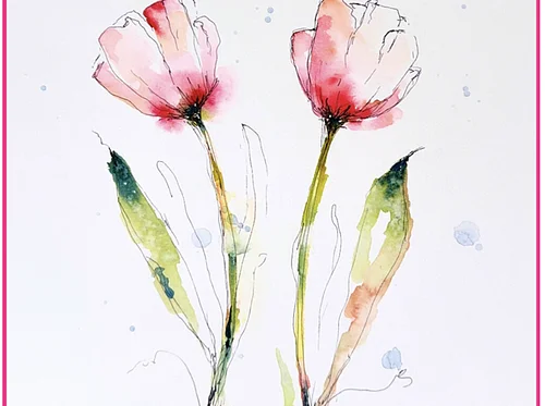 Modern Florals with Pen, Ink & Watercolors with local artist Casi Fordham.
