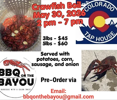 Crawfish Boil with BBQ on the Bayou (pre-orders recommended!)