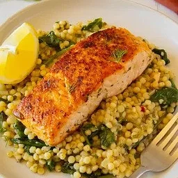 Pan Seared Salmon + Couscous
