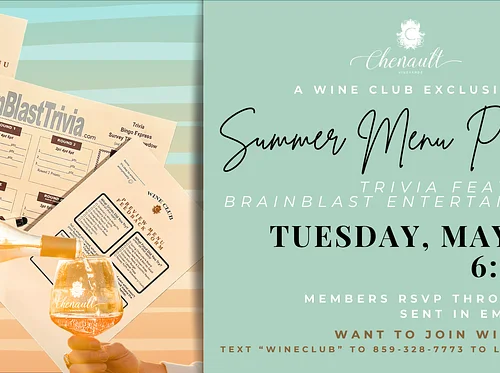 Wine Club – Summer Menu Preview Party & Trivia Night