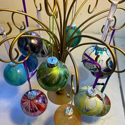 A Taste of Marbling on Glass Baubles and Papers