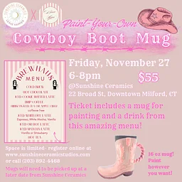 Cowboy Boot Mug Painting with Brew Haus