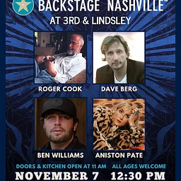 BACKSTAGE NASHVILLE! DAYTIME HIT SONGWRITERS SHOW featuring Roger Cook , Dave Berg , Ben Williams & Aniston Pate