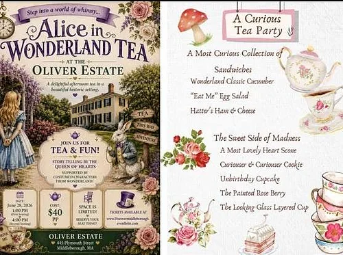 Alice in Wonderland Tea at Historic Oliver Estate (Middleborough)
